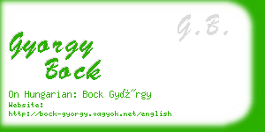 gyorgy bock business card